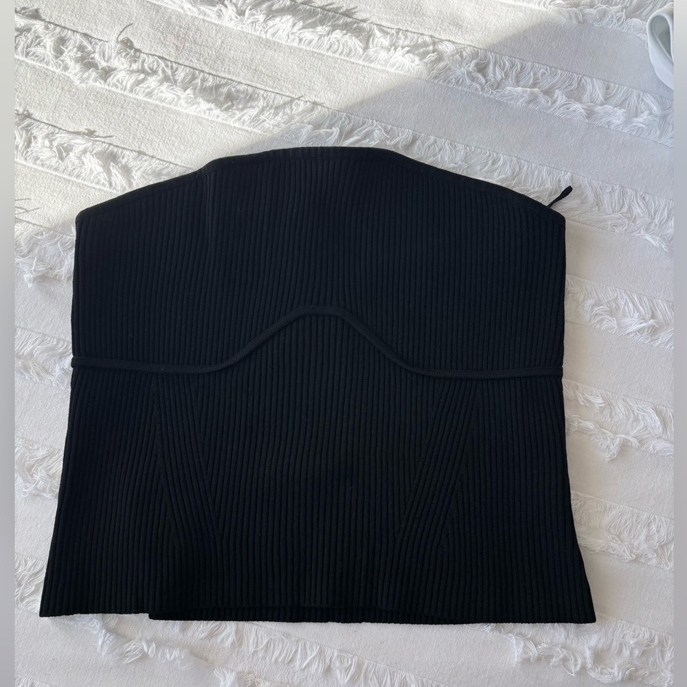 Dynamite Black Ribbed Tube top